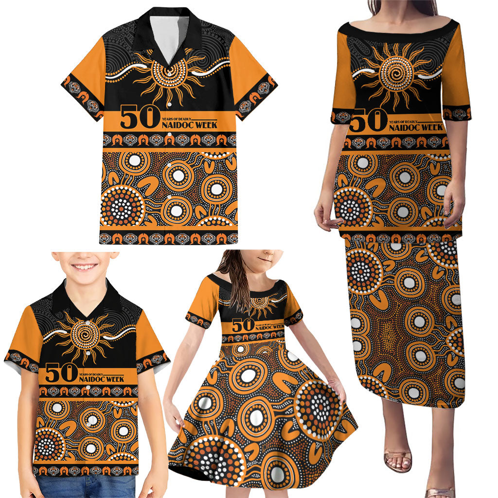 Tigers NAIDOC Week Personalised Family Matching Puletasi and Hawaiian Shirt Aboriginal Torres Strait Islanders Vibe
