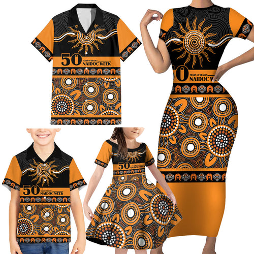 Tigers NAIDOC Week Personalised Family Matching Short Sleeve Bodycon Dress and Hawaiian Shirt Aboriginal Torres Strait Islanders Vibe