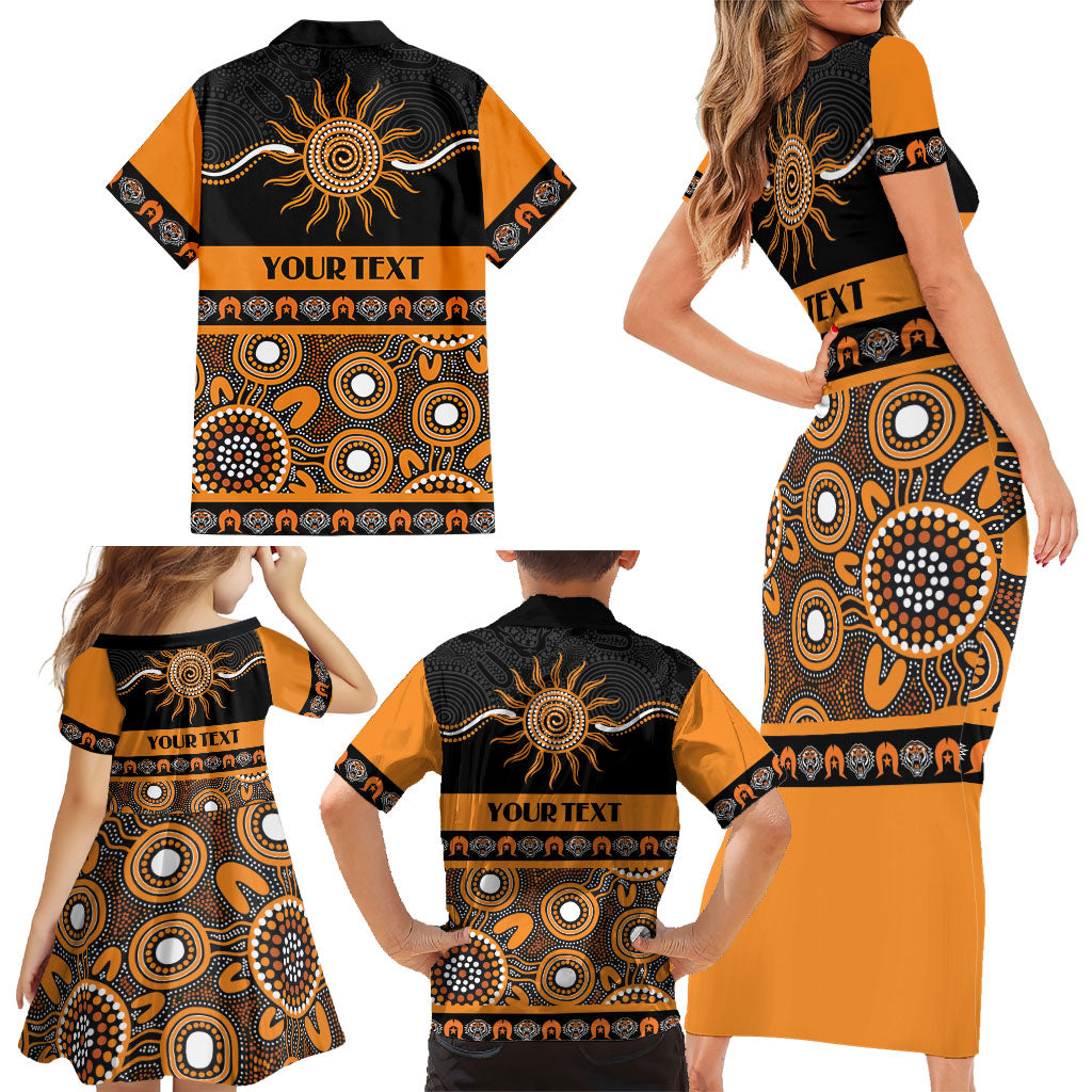 Tigers NAIDOC Week Personalised Family Matching Short Sleeve Bodycon Dress and Hawaiian Shirt Aboriginal Torres Strait Islanders Vibe