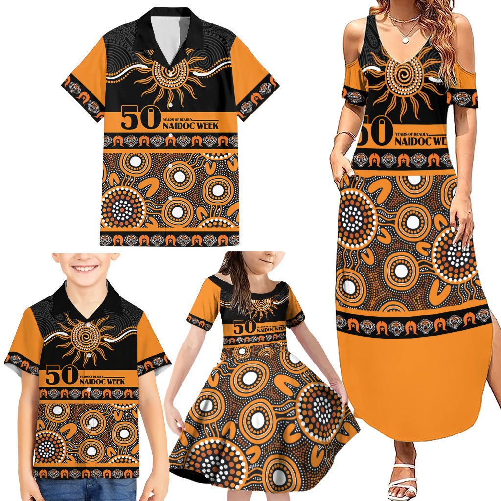 Tigers NAIDOC Week Personalised Family Matching Summer Maxi Dress and Hawaiian Shirt Aboriginal Torres Strait Islanders Vibe