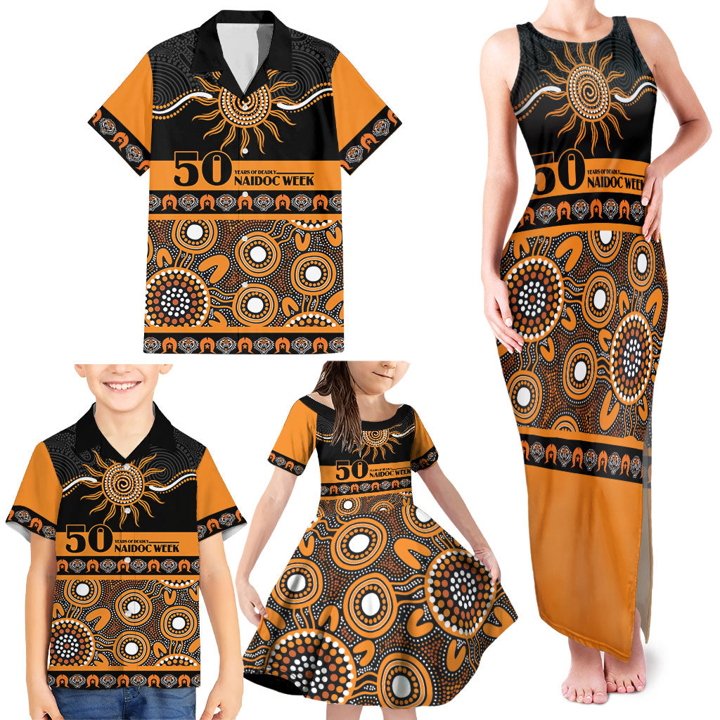 Tigers NAIDOC Week Personalised Family Matching Tank Maxi Dress and Hawaiian Shirt Aboriginal Torres Strait Islanders Vibe