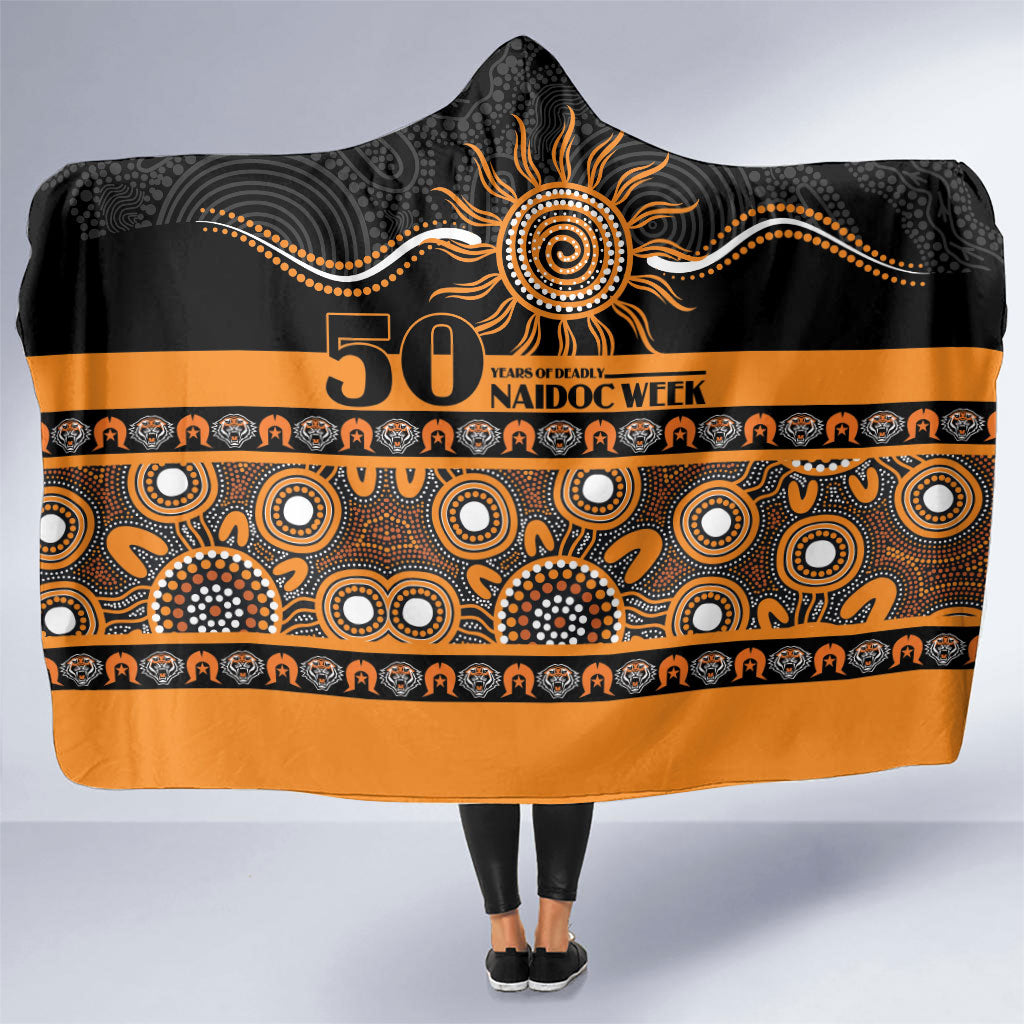 Tigers NAIDOC Week Hooded Blanket Aboriginal Torres Strait Islanders Vibe