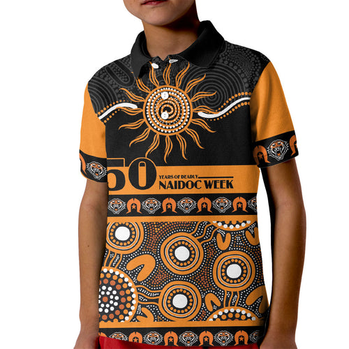 Tigers NAIDOC Week Personalised Kid Polo Shirt Aboriginal Torres Strait Islanders Vibe