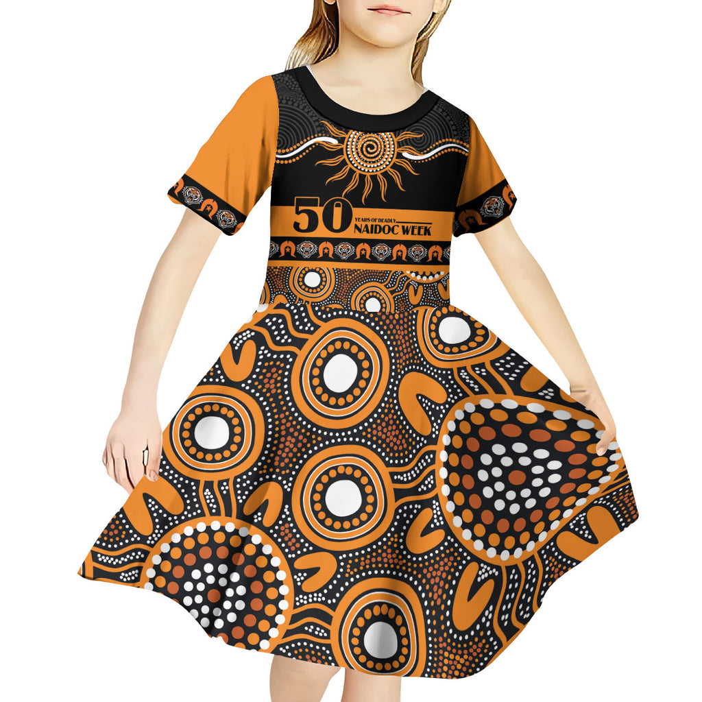 Tigers NAIDOC Week Personalised Kid Short Sleeve Dress Aboriginal Torres Strait Islanders Vibe