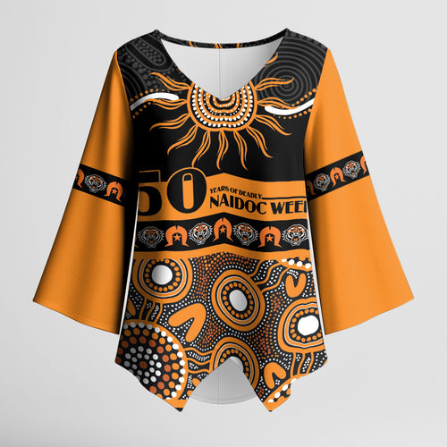 Tigers NAIDOC Week Personalised Kimono Sleeve Blouse Aboriginal Torres Strait Islanders Vibe