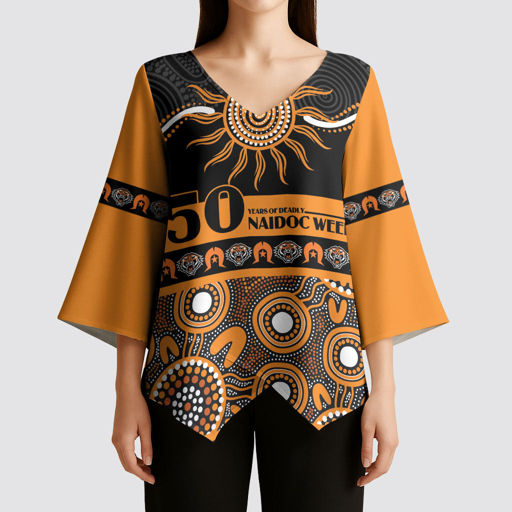 Tigers NAIDOC Week Personalised Kimono Sleeve Blouse Aboriginal Torres Strait Islanders Vibe