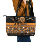 Tigers NAIDOC Week Leather Tote Bag Aboriginal Torres Strait Islanders Vibe