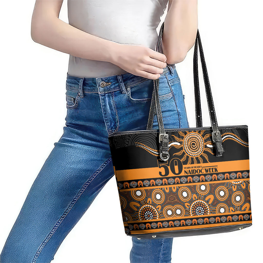 Tigers NAIDOC Week Leather Tote Bag Aboriginal Torres Strait Islanders Vibe