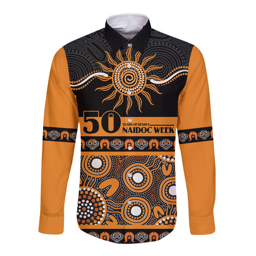 Tigers NAIDOC Week Personalised Long Sleeve Button Shirt Aboriginal Torres Strait Islanders Vibe