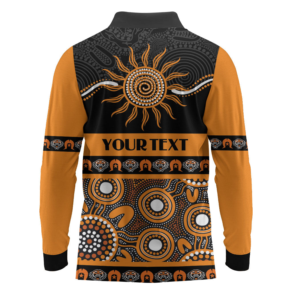 Tigers NAIDOC Week Personalised Long Sleeve Polo Shirt Aboriginal Torres Strait Islanders Vibe