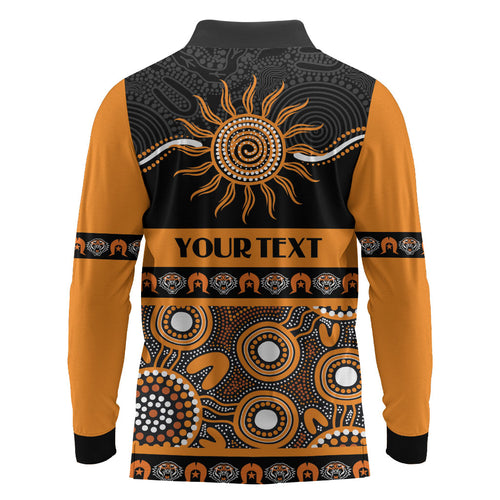 Tigers NAIDOC Week Personalised Long Sleeve Polo Shirt Aboriginal Torres Strait Islanders Vibe