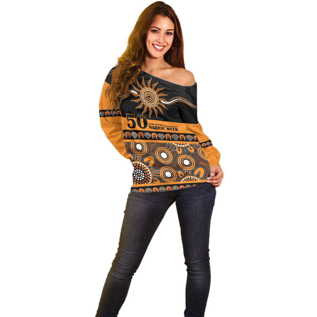 Tigers NAIDOC Week Personalised Off Shoulder Sweater Aboriginal Torres Strait Islanders Vibe