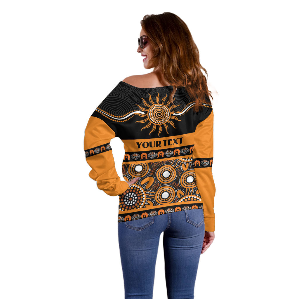 Tigers NAIDOC Week Personalised Off Shoulder Sweater Aboriginal Torres Strait Islanders Vibe