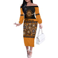 Tigers NAIDOC Week Personalised Off The Shoulder Long Sleeve Dress Aboriginal Torres Strait Islanders Vibe