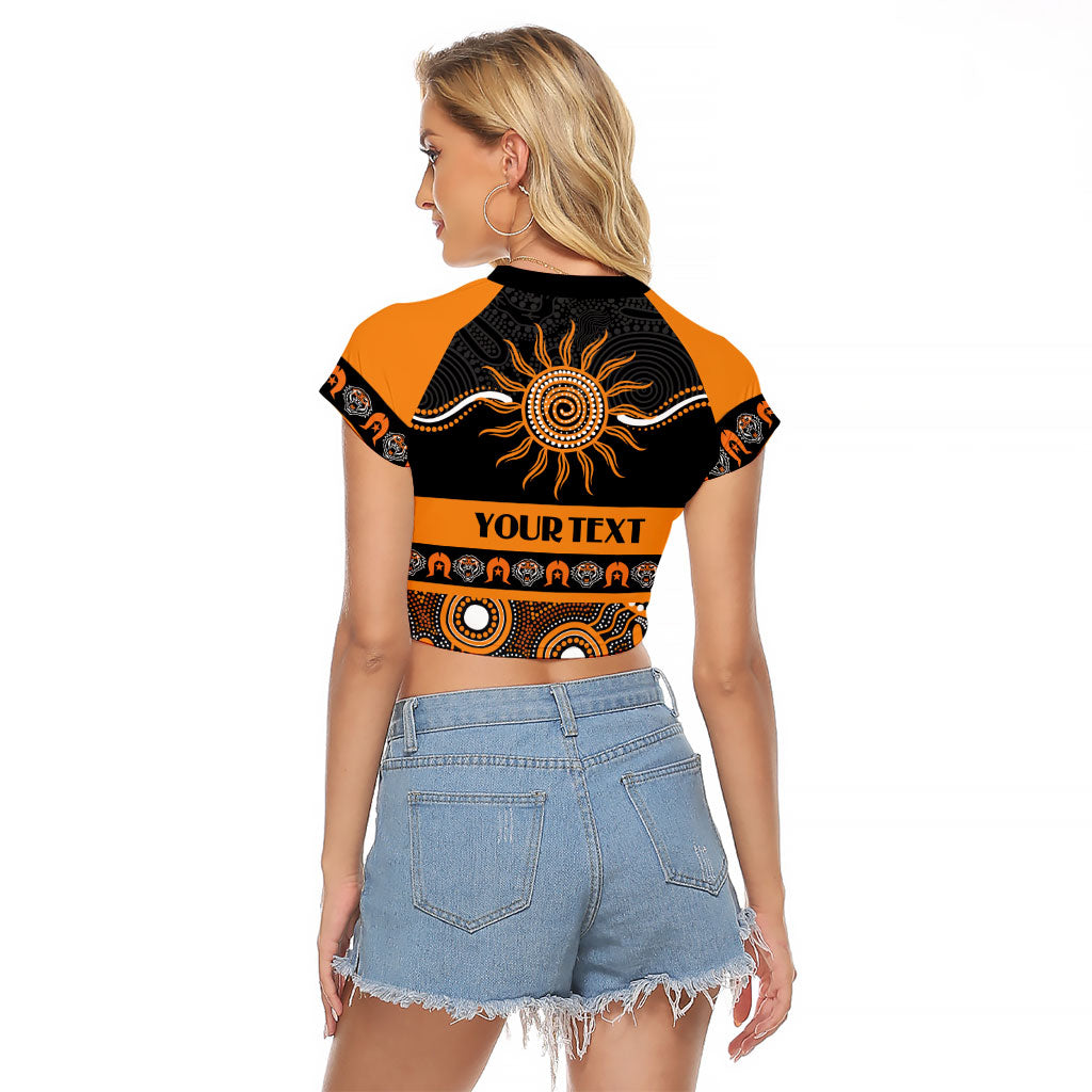 Tigers NAIDOC Week Personalised Raglan Cropped T Shirt Aboriginal Torres Strait Islanders Vibe