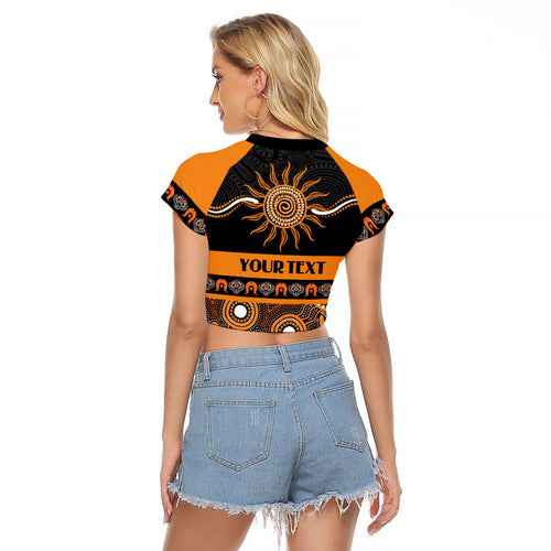 Tigers NAIDOC Week Personalised Raglan Cropped T Shirt Aboriginal Torres Strait Islanders Vibe