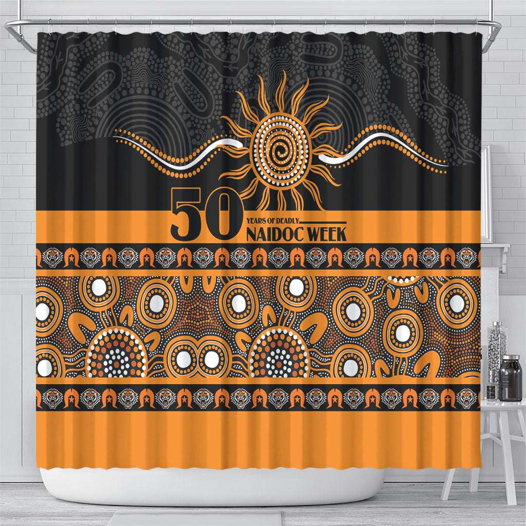 Tigers NAIDOC Week Shower Curtain Aboriginal Torres Strait Islanders Vibe