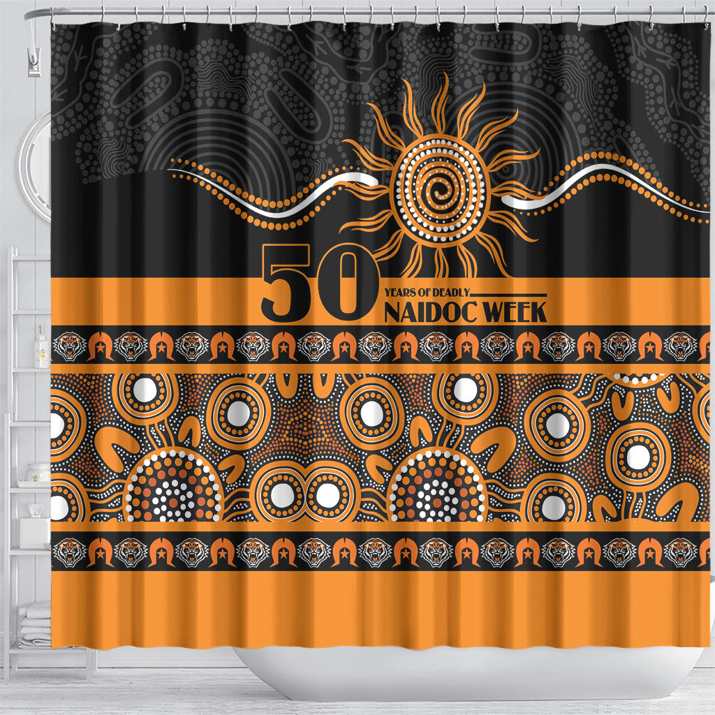 Tigers NAIDOC Week Shower Curtain Aboriginal Torres Strait Islanders Vibe