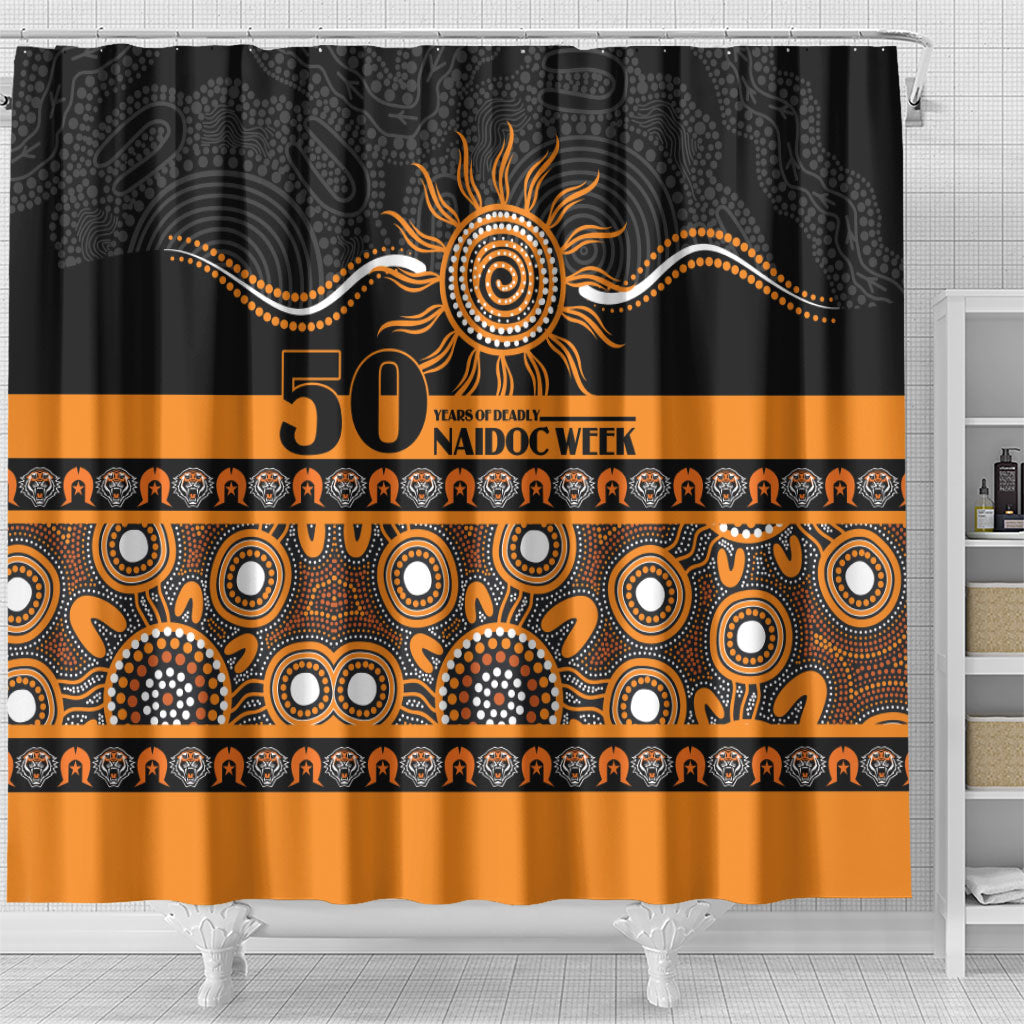 Tigers NAIDOC Week Shower Curtain Aboriginal Torres Strait Islanders Vibe