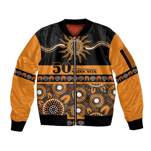 Tigers NAIDOC Week Personalised Sleeve Zip Bomber Jacket Aboriginal Torres Strait Islanders Vibe