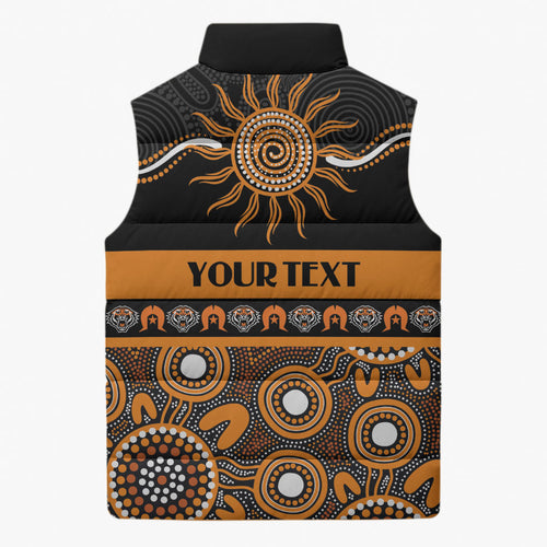 Tigers NAIDOC Week Personalised Sleeveless Puffer Jacket Aboriginal Torres Strait Islanders Vibe