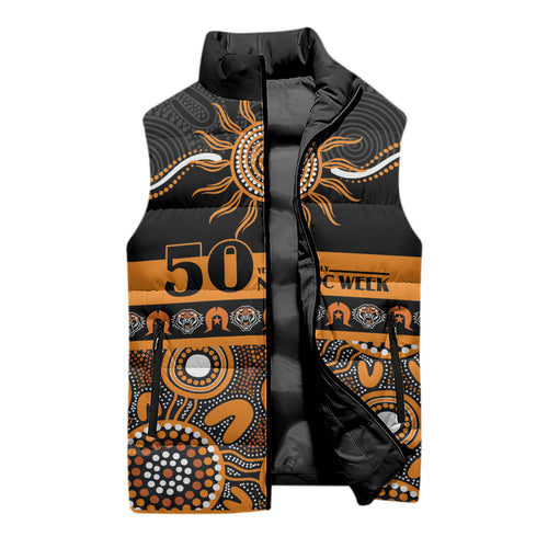 Tigers NAIDOC Week Personalised Sleeveless Puffer Jacket Aboriginal Torres Strait Islanders Vibe