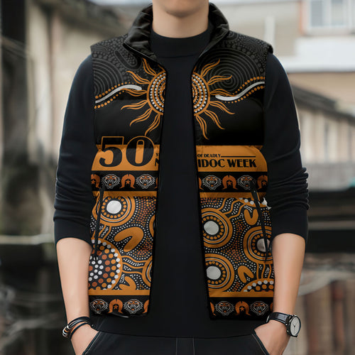 Tigers NAIDOC Week Personalised Sleeveless Puffer Jacket Aboriginal Torres Strait Islanders Vibe