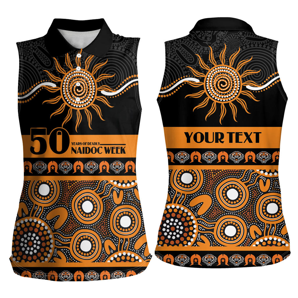 Tigers NAIDOC Week Personalised Women Sleeveless Polo Shirt Aboriginal Torres Strait Islanders Vibe