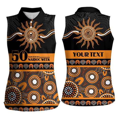 Tigers NAIDOC Week Personalised Women Sleeveless Polo Shirt Aboriginal Torres Strait Islanders Vibe