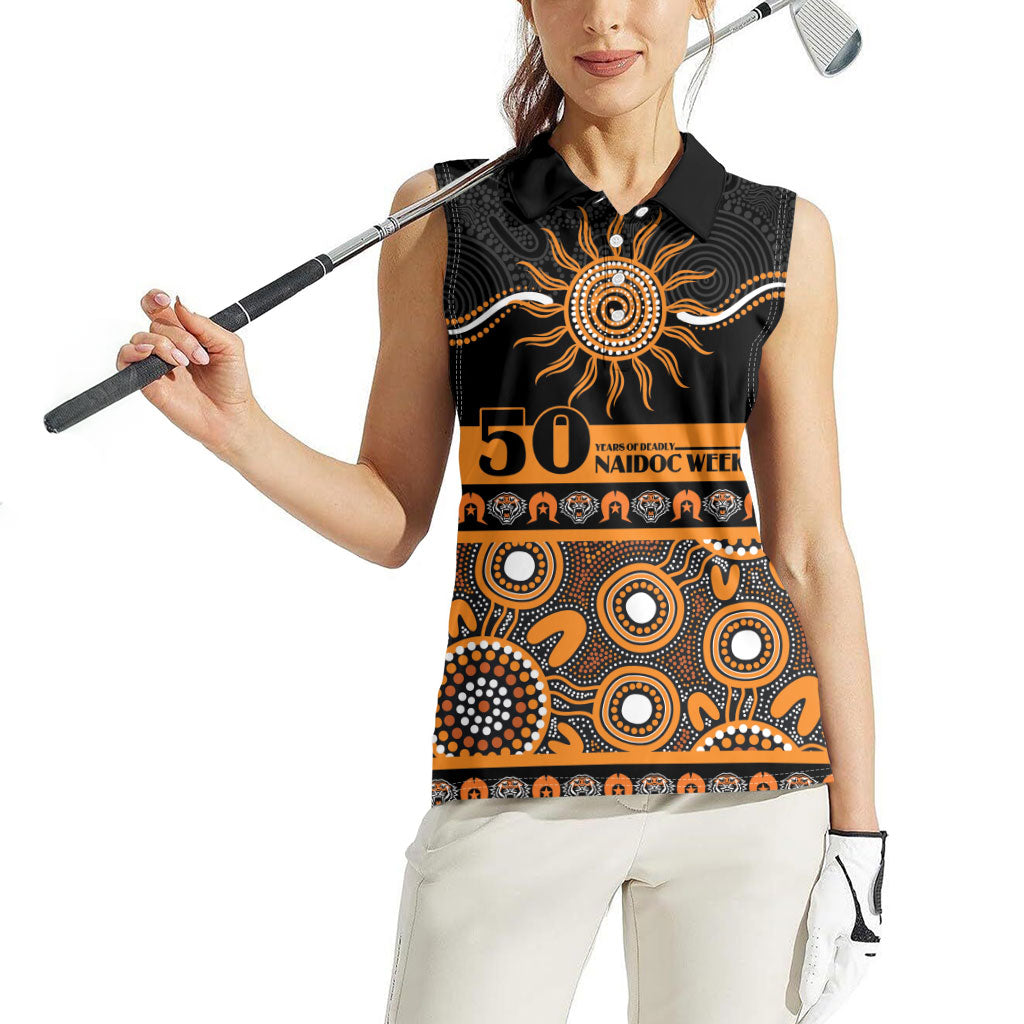 Tigers NAIDOC Week Personalised Women Sleeveless Polo Shirt Aboriginal Torres Strait Islanders Vibe