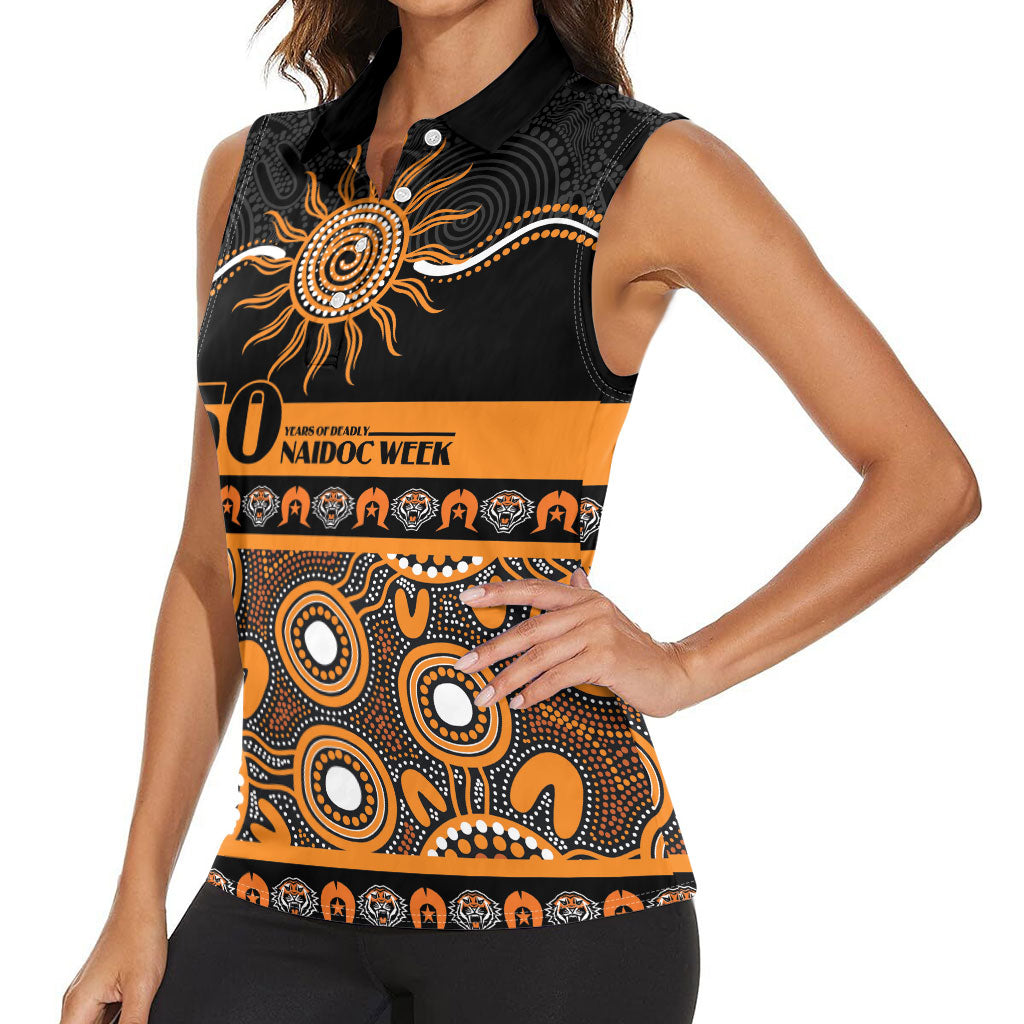 Tigers NAIDOC Week Personalised Women Sleeveless Polo Shirt Aboriginal Torres Strait Islanders Vibe