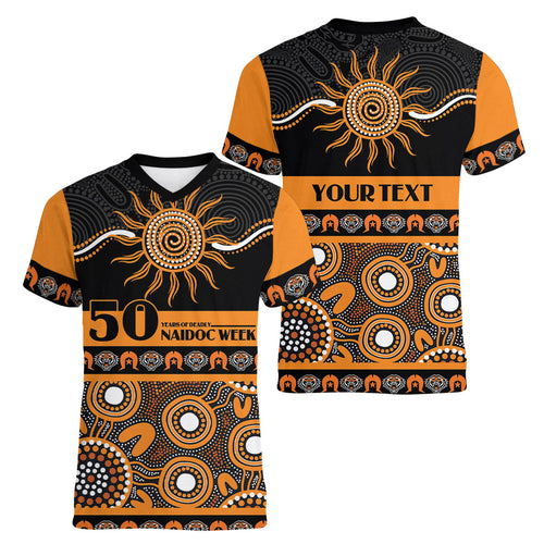Tigers NAIDOC Week Personalised Women V-Neck T-Shirt Aboriginal Torres Strait Islanders Vibe