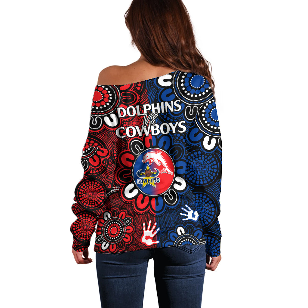 nrl-dolphins-combine-cowboys-rugby-off-shoulder-sweater-indigenous-aboriginal-style