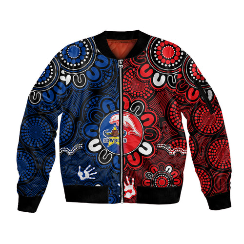 nrl-dolphins-combine-cowboys-rugby-sleeve-zip-bomber-jacket-indigenous-aboriginal-style
