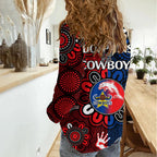 NRL Dolphins Combine Cowboys Rugby Women Casual Shirt Indigenous Aboriginal Style LT9