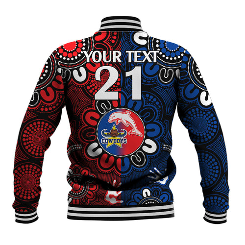 custom-text-and-number-nrl-dolphins-combine-cowboys-rugby-baseball-jacket-indigenous-aboriginal-style