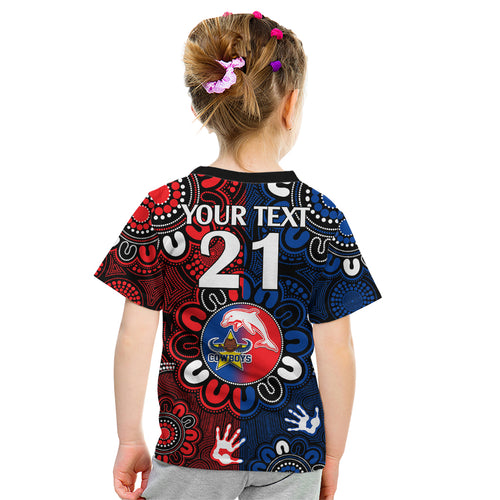 custom-text-and-number-nrl-dolphins-combine-cowboys-rugby-kid-t-shirt-indigenous-aboriginal-style