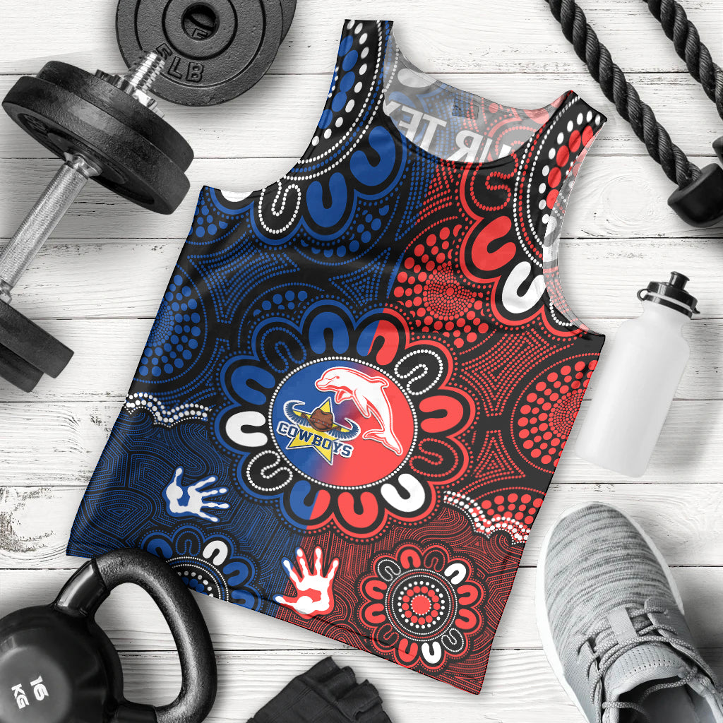 custom-text-and-number-nrl-dolphins-combine-cowboys-rugby-men-tank-top-indigenous-aboriginal-style