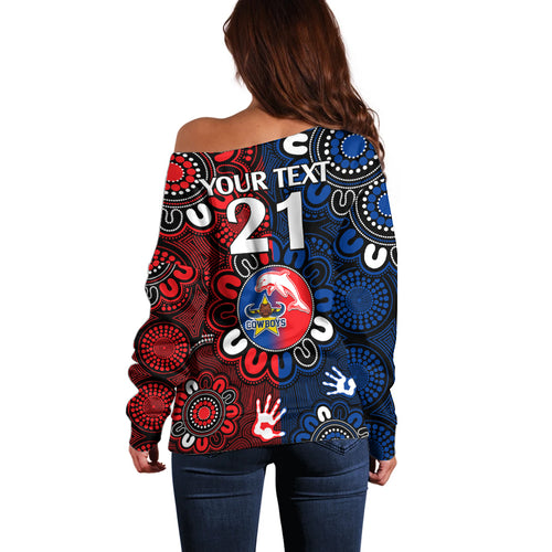 custom-text-and-number-nrl-dolphins-combine-cowboys-rugby-off-shoulder-sweater-indigenous-aboriginal-style