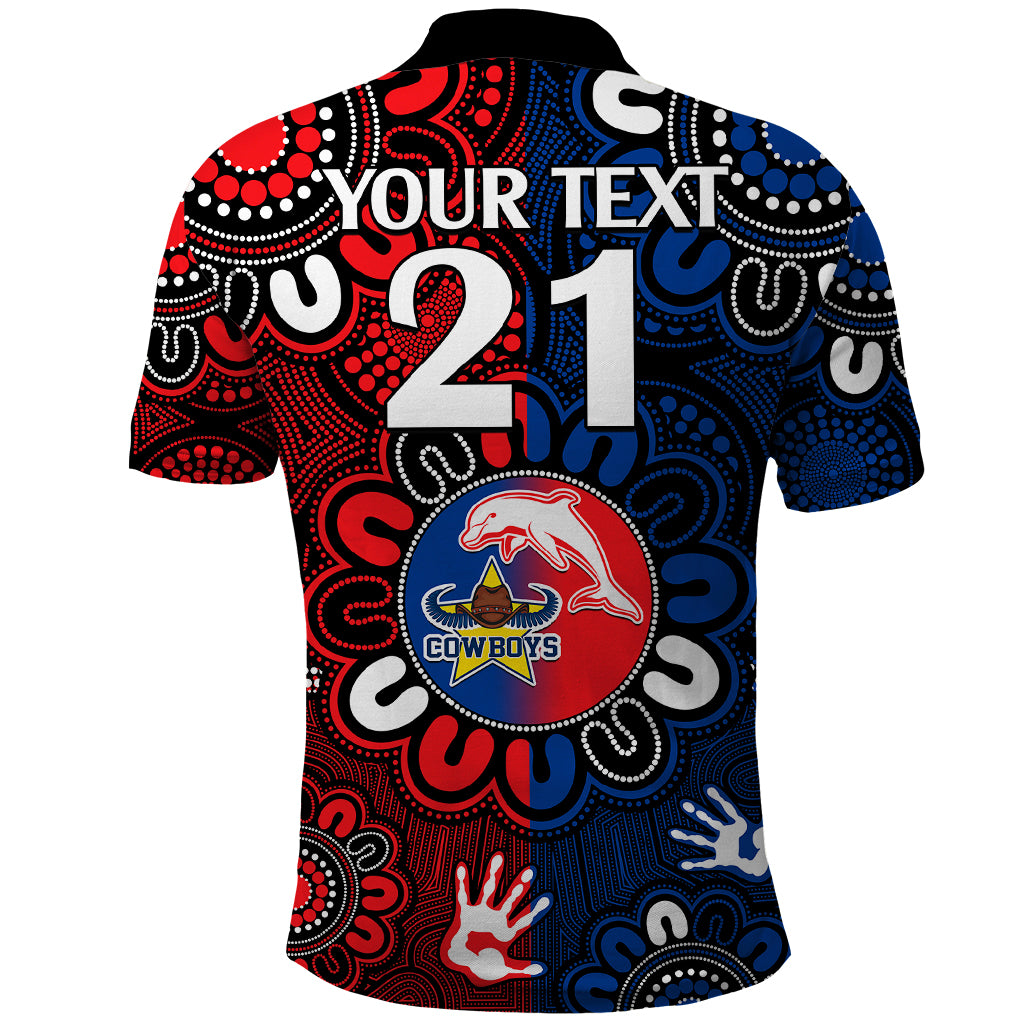 custom-text-and-number-nrl-dolphins-combine-cowboys-rugby-polo-shirt-indigenous-aboriginal-style