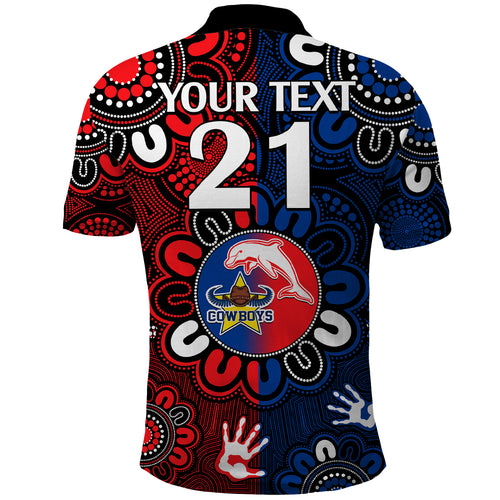 custom-text-and-number-nrl-dolphins-combine-cowboys-rugby-polo-shirt-indigenous-aboriginal-style