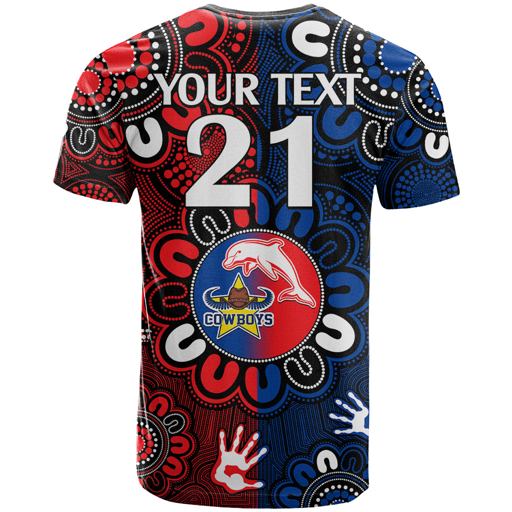 custom-text-and-number-nrl-dolphins-combine-cowboys-rugby-t-shirt-indigenous-aboriginal-style