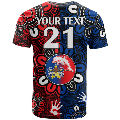 custom-text-and-number-nrl-dolphins-combine-cowboys-rugby-t-shirt-indigenous-aboriginal-style