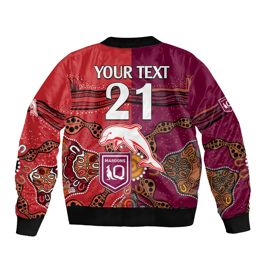 custom-text-and-number-nrl-dolphins-combine-queensland-origin-bomber-jacket-aboriginal-2023