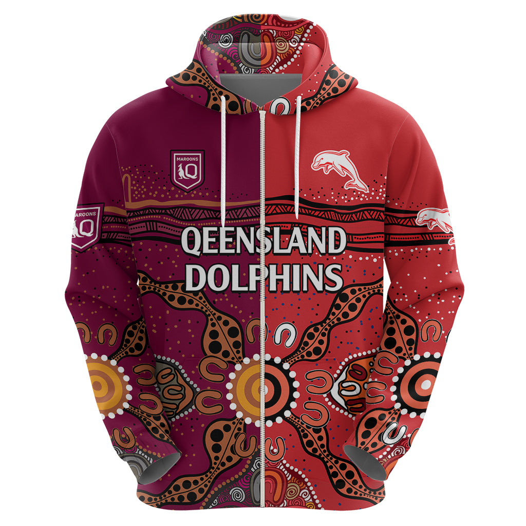 custom-text-and-number-nrl-dolphins-combine-queensland-origin-hoodie-aboriginal-2023