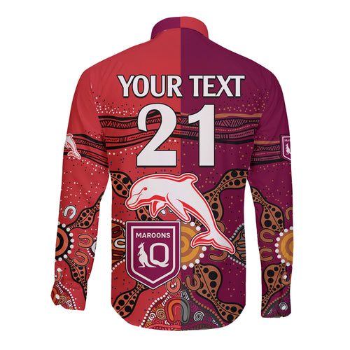 custom-text-and-number-nrl-dolphins-combine-queensland-origin-long-sleeve-button-shirt-aboriginal-2023