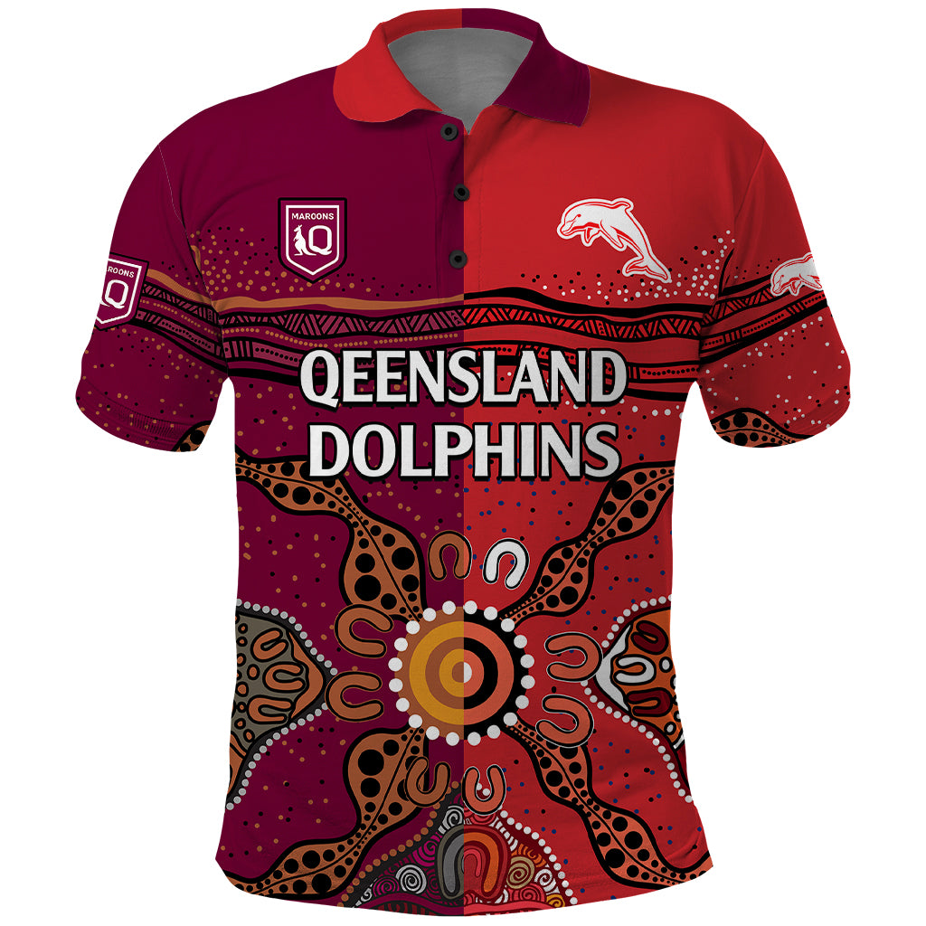 custom-text-and-number-nrl-dolphins-combine-queensland-origin-polo-shirt-aboriginal-2023