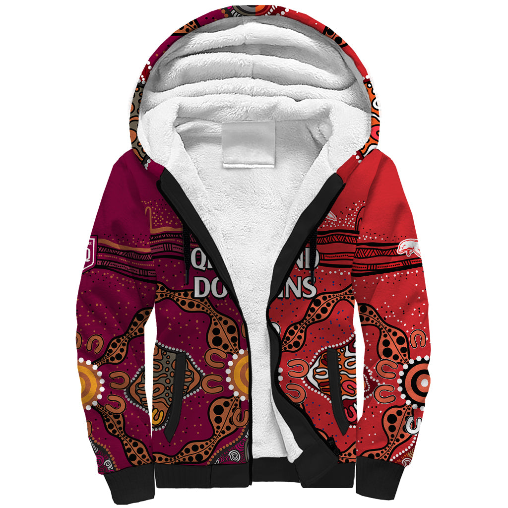 custom-text-and-number-nrl-dolphins-combine-queensland-origin-sherpa-hoodie-aboriginal-2023