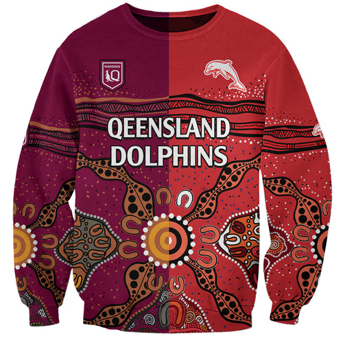 custom-text-and-number-nrl-dolphins-combine-queensland-origin-sweatshirt-aboriginal-2023