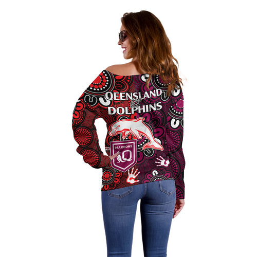 nrl-dolphins-combine-queensland-origin-off-shoulder-sweater-indigenous-aboriginal-style
